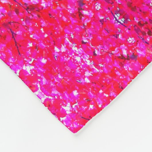 Roze Autumn landschap, roze bladeren Fleece Deken (Hoek)