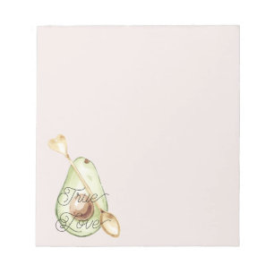 Roze Avocado Hart Lepel Notitieblok