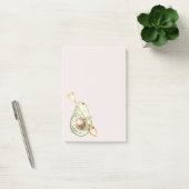 Roze Avocado Hart Lepel Post-it® Notes (Kantoor)