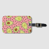 Roze Avocado Pattern Bagagelabel (Voorkant (horizontaal))