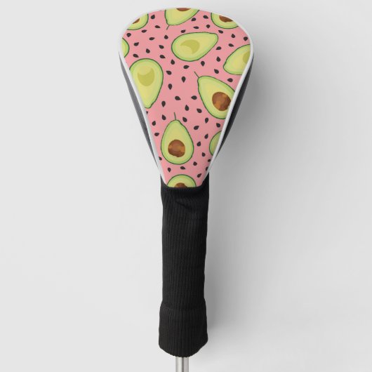 Roze Avocado Pattern Golfheadcover (Voorkant)