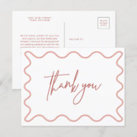 Roze avy Border Dank u briefkaart