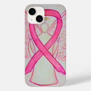 Roze Awareness Ribbon Angel Aangepaste iPhone Case