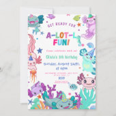 Roze axolotl Alotl Fun verjaardagsfeestje Kaart (Voorkant)