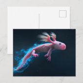 Roze Axolotl Briefkaart (Voorkant / Achterkant)