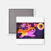Roze axolotl fun wave magneet (Voorkant / Achterkant)