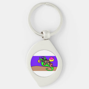 Roze axolotl kunst sleutelhanger