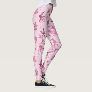 Roze Axolotls Patroon  Leggings