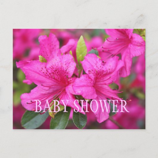 Roze azalea bloemen baby shower feest uitnodiginge uitnodiging briefkaart (Voorkant)
