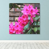 Roze Azalea Bloemen Canvas (Insitu (Houten vloer))