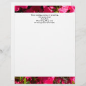 Roze Azalea Custom Letterkop met Adres Briefhoofd (Voorkant / Achterkant)