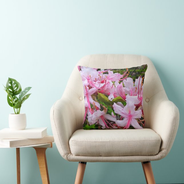 Roze Azalea Flowers Kussen (Stoel)