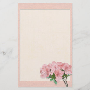 Roze Azalea Flowers & Lijst Wedding Briefpapier