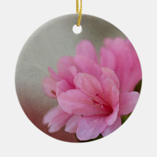 Roze Azalea Gestempeld Gepersonaliseerd Keramisch Ornament