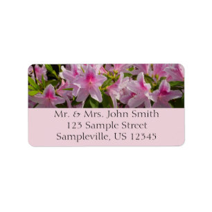 Roze Azalea Struik Etiket