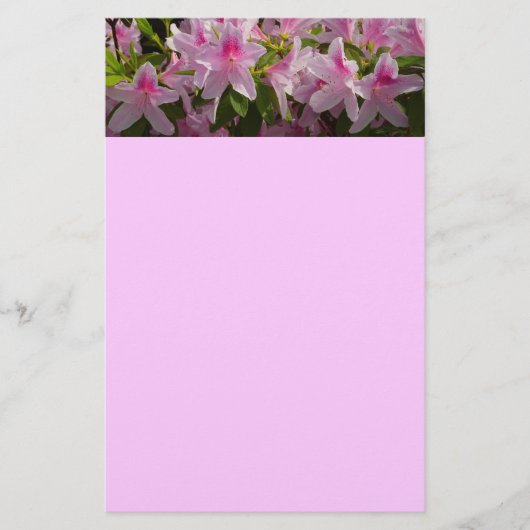 Roze Azalea Struik Spring Floral Briefpapier (Voorkant)