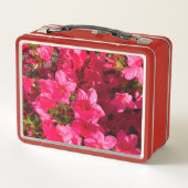 Roze azalea's bloemen foto lunchbox (Achterkant)