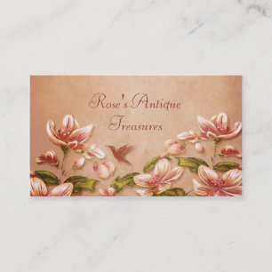 Roze Azaleas Bloemen op Whiskey Retro Visitekaartje