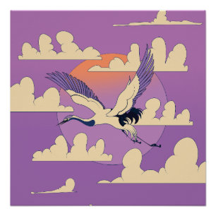 Roze Aziatische Kraanvogel Perfect Poster