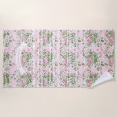 Roze Aztec Trellis Roos Patroonnaam of Citaat Strandlaken (Voorkant)