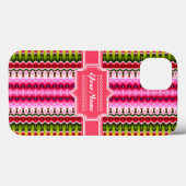 Roze Aztec Tribal Ikat Persoonlijke naam Case-Mate iPhone Case (Achterkant (horizontaal))