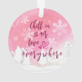 Roze Baby 1e Kerstfoto op maat Ornament (achterkant)