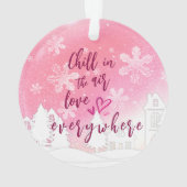 Roze Baby 2e Kerstfoto op maat Ornament (achterkant)