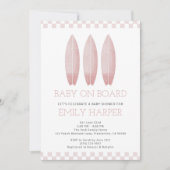 Roze Baby aan boord Baby shower Kaart (Voorkant)