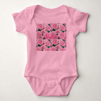 Roze Baby Aangepaste naam Romper