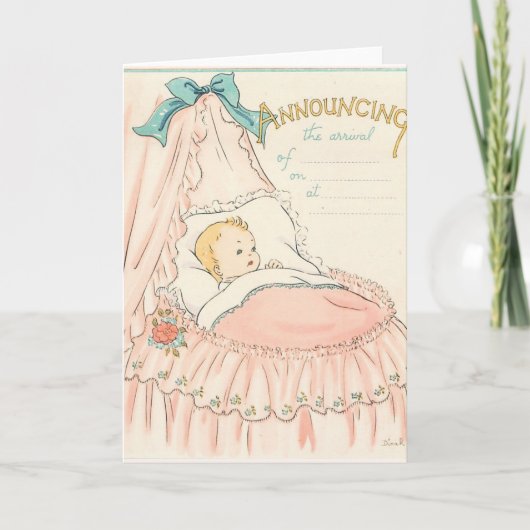 Roze Baby aankondiging (Voorkant)