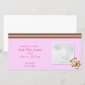 Roze Baby Baby Aankondiging Fotokaarten (Voorkant / Achterkant)