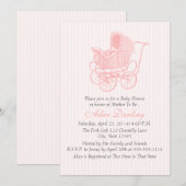 Roze Baby Baby shower Kaart (Voorkant / Achterkant)