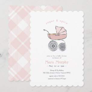  roze Baby Baby shower Kaart