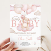 Roze Baby Beer Ballon Baby shower Kaart