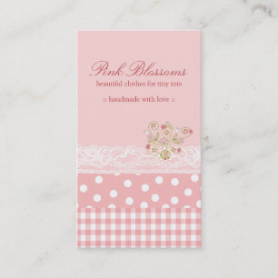 Roze Baby bloesems cheques Stippen profielkaart Visitekaartje