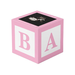 Roze Baby blok Sonogram Zwangerschap Keepsake Foto Kubus