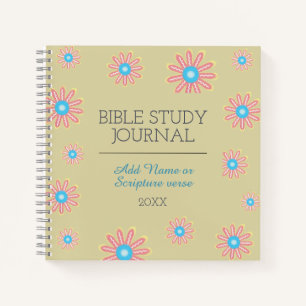 Roze Baby Blue Daisies Bible Study Journal Notitieboek