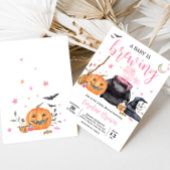 Roze Baby brouwt Schattige Halloween Baby shower Kaart