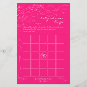 Roze Baby Cadeau Bingo Spel