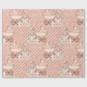 Roze Baby Carriages Cadeaupapier (Vlak)