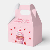 Roze Baby Eerste Kersen & Cupcake Verjaardagsfeest Bedankdoosjes (Achterkant)