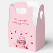 Roze Baby Eerste Kersen & Cupcake Verjaardagsfeest Bedankdoosjes (Geopend)