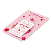 Roze Baby Eerste Kersen & Cupcake Verjaardagsfeest Magneet (Linkerzijde)