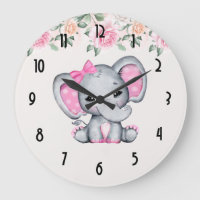 Roze Baby Elephant and Roos Border