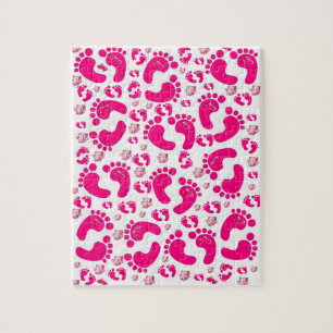 Roze Baby Feet Elephants Jigzaag Puzzle Daisy Legpuzzel
