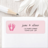 ROZE BABY FEET schattige voet prints Etiket (Insitu)