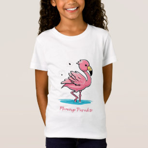 Roze Baby Flamingo in Water T-shirt