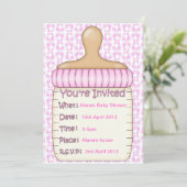 Roze Baby flesdouche Kaart (Staand voorkant)