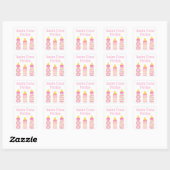 Roze Baby flessen Gepersonaliseerde Stickers (Vel)