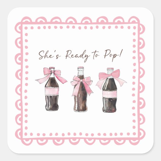 Roze Baby Frisdrank Klaar om te POP Sticker (Voorkant)